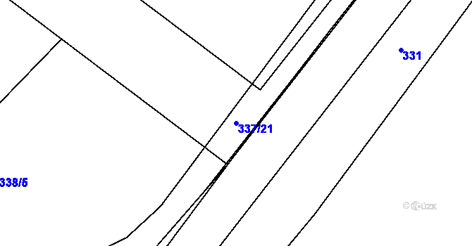 Parcela st. 337/21 v KÚ Mnichovo Hradiště, Katastrální mapa