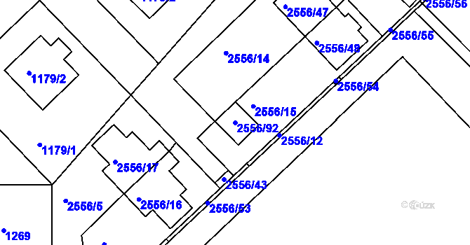 Parcela st. 2556/92 v KÚ Mnichovo Hradiště, Katastrální mapa