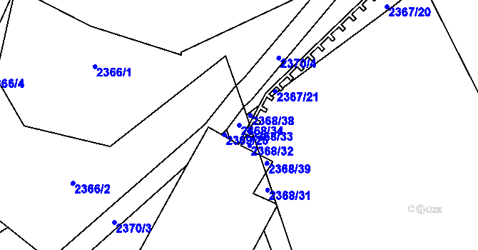 Parcela st. 2368/34 v KÚ Mnichovo Hradiště, Katastrální mapa