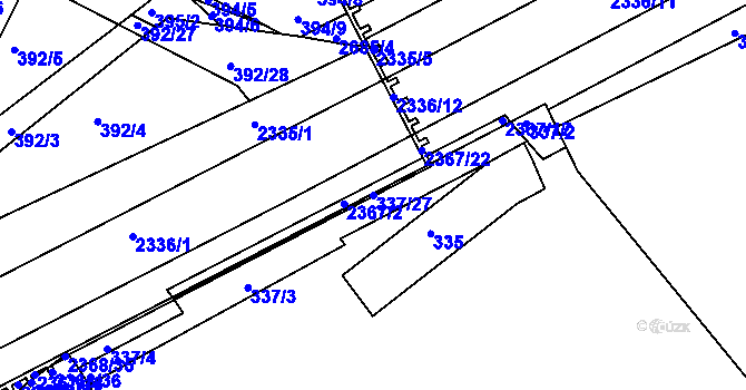 Parcela st. 337/27 v KÚ Mnichovo Hradiště, Katastrální mapa
