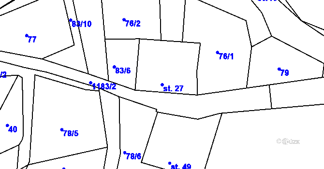 Parcela st. 27 v KÚ Mníšek, Katastrální mapa