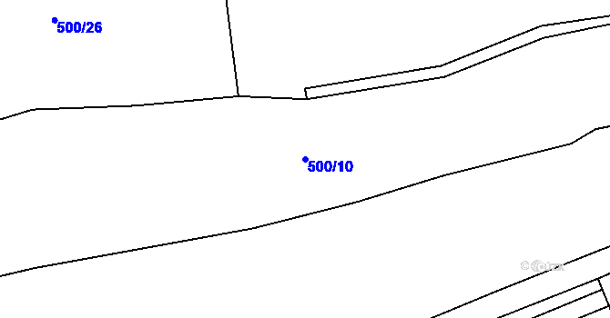 Parcela st. 500/10 v KÚ Mníšek, Katastrální mapa