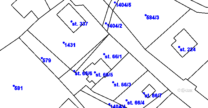 Parcela st. 66/1 v KÚ Fojtka, Katastrální mapa