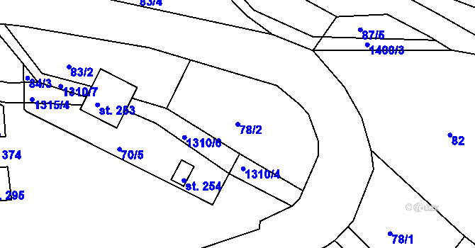 Parcela st. 78/2 v KÚ Fojtka, Katastrální mapa