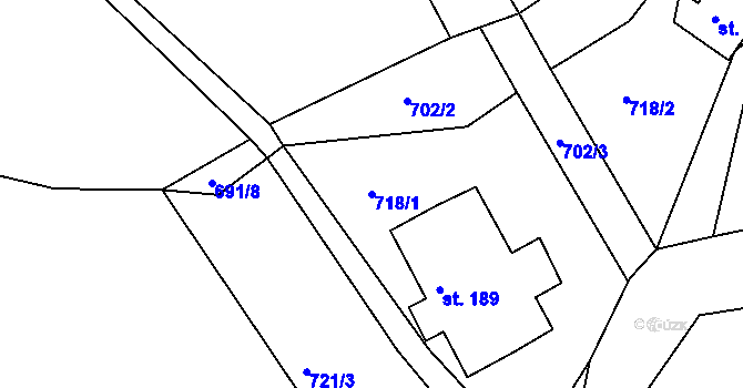 Parcela st. 718/1 v KÚ Fojtka, Katastrální mapa