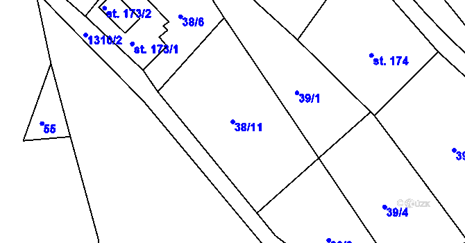 Parcela st. 38/11 v KÚ Fojtka, Katastrální mapa