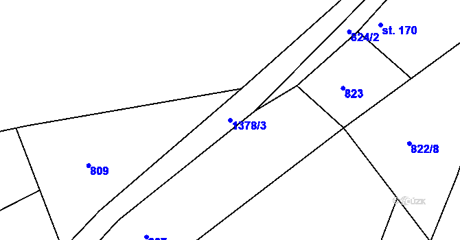 Parcela st. 1378/3 v KÚ Fojtka, Katastrální mapa