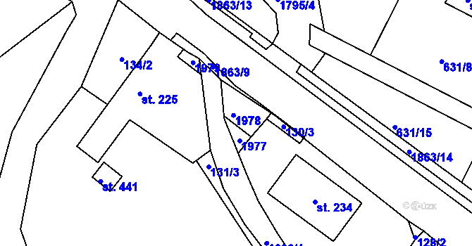 Parcela st. 497 v KÚ Mníšek u Liberce, Katastrální mapa