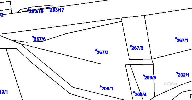 Parcela st. 267/3 v KÚ Mníšek u Liberce, Katastrální mapa