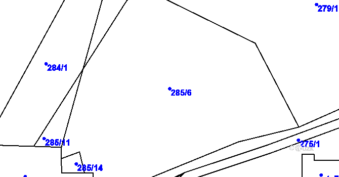 Parcela st. 285/6 v KÚ Mníšek u Liberce, Katastrální mapa