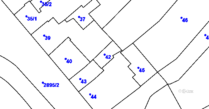 Parcela st. 42 v KÚ Mníšek pod Brdy, Katastrální mapa