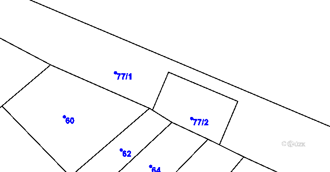 Parcela st. 77 v KÚ Mníšek pod Brdy, Katastrální mapa