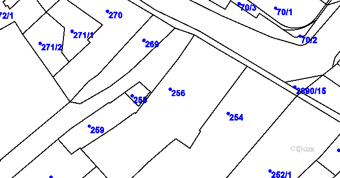 Parcela st. 256 v KÚ Mníšek pod Brdy, Katastrální mapa