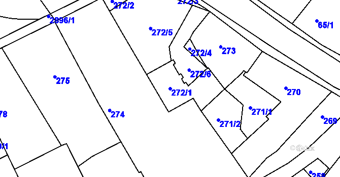 Parcela st. 272/1 v KÚ Mníšek pod Brdy, Katastrální mapa