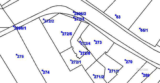 Parcela st. 272/4 v KÚ Mníšek pod Brdy, Katastrální mapa