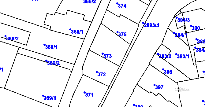Parcela st. 373 v KÚ Mníšek pod Brdy, Katastrální mapa