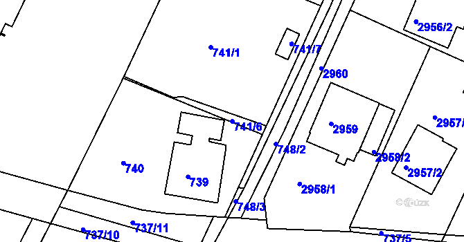 Parcela st. 741/6 v KÚ Mníšek pod Brdy, Katastrální mapa