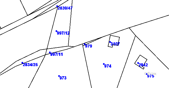 Parcela st. 979 v KÚ Mníšek pod Brdy, Katastrální mapa
