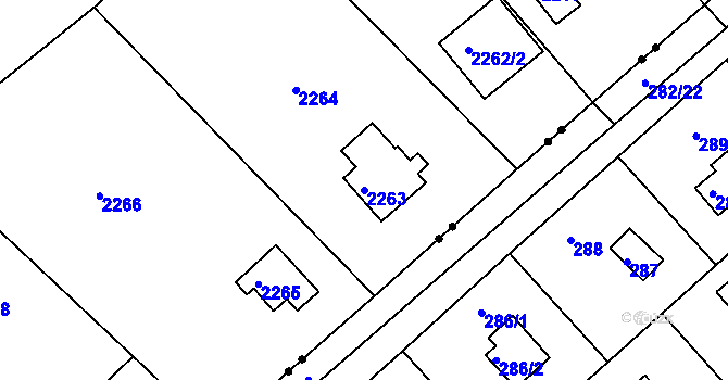 Parcela st. 2263 v KÚ Mníšek pod Brdy, Katastrální mapa