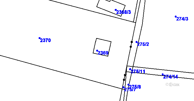 Parcela st. 2369 v KÚ Mníšek pod Brdy, Katastrální mapa