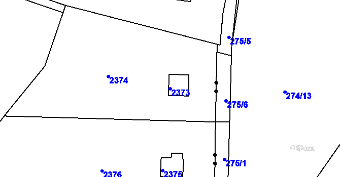 Parcela st. 2373 v KÚ Mníšek pod Brdy, Katastrální mapa