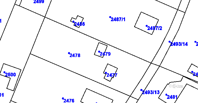 Parcela st. 2479 v KÚ Mníšek pod Brdy, Katastrální mapa