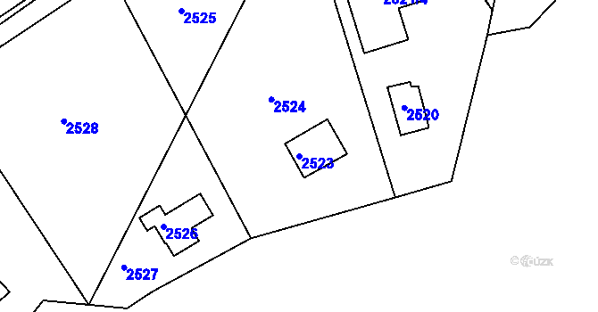 Parcela st. 2523 v KÚ Mníšek pod Brdy, Katastrální mapa