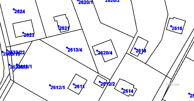 Parcela st. 2620/4 v KÚ Mníšek pod Brdy, Katastrální mapa