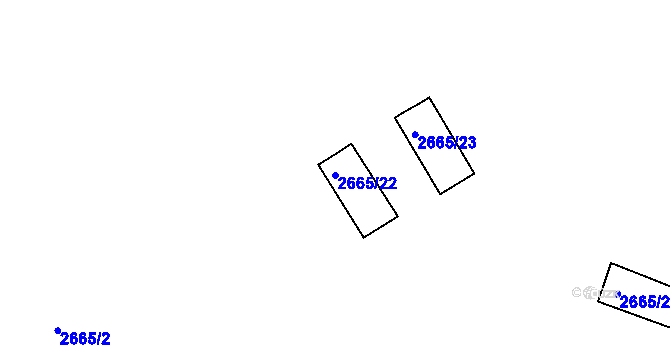 Parcela st. 2665/22 v KÚ Mníšek pod Brdy, Katastrální mapa