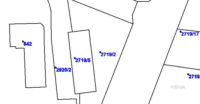 Parcela st. 2719/2 v KÚ Mníšek pod Brdy, Katastrální mapa