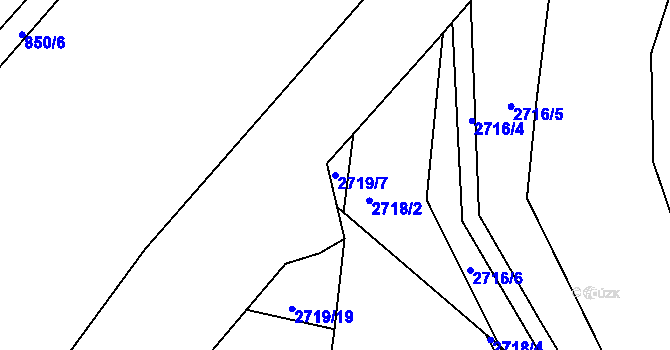 Parcela st. 2719/7 v KÚ Mníšek pod Brdy, Katastrální mapa