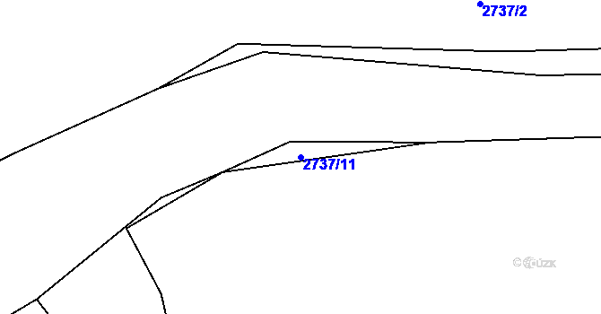 Parcela st. 2737/11 v KÚ Mníšek pod Brdy, Katastrální mapa