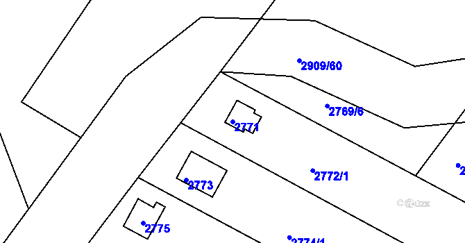 Parcela st. 2771 v KÚ Mníšek pod Brdy, Katastrální mapa
