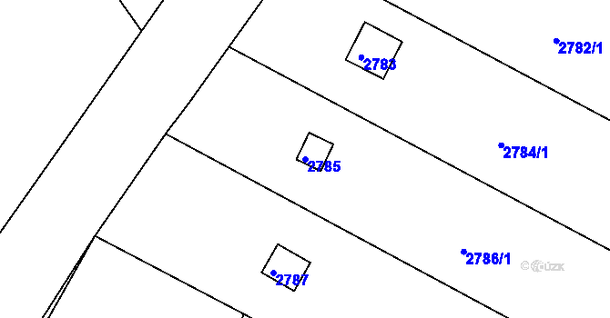 Parcela st. 2785 v KÚ Mníšek pod Brdy, Katastrální mapa