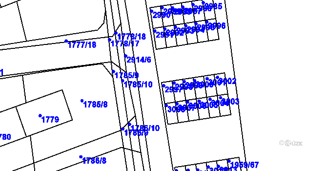 Parcela st. 2997 v KÚ Mníšek pod Brdy, Katastrální mapa