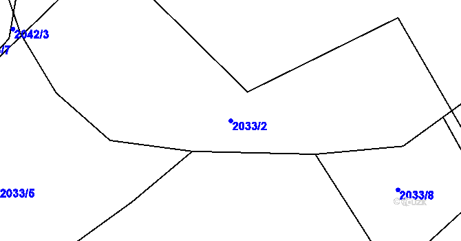 Parcela st. 2033/2 v KÚ Mníšek pod Brdy, Katastrální mapa