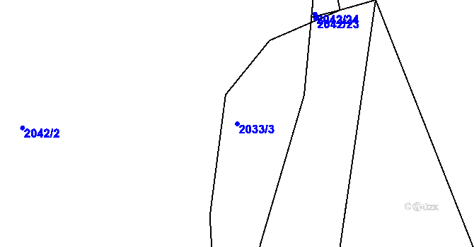 Parcela st. 2033/3 v KÚ Mníšek pod Brdy, Katastrální mapa