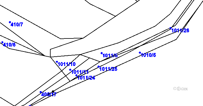 Parcela st. 1011/5 v KÚ Mníšek pod Brdy, Katastrální mapa