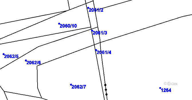 Parcela st. 2061/4 v KÚ Mníšek pod Brdy, Katastrální mapa