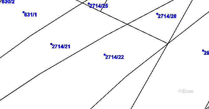 Parcela st. 2714/22 v KÚ Mníšek pod Brdy, Katastrální mapa