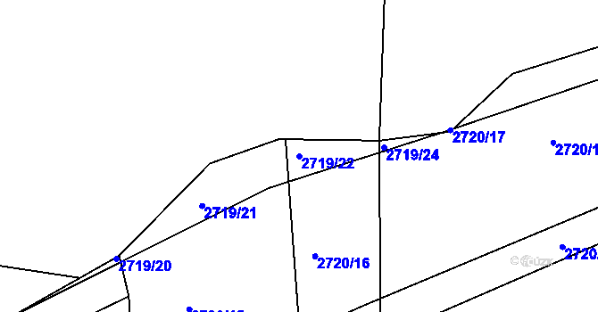 Parcela st. 2719/22 v KÚ Mníšek pod Brdy, Katastrální mapa