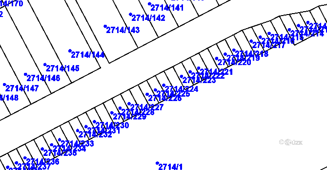 Parcela st. 2714/224 v KÚ Mníšek pod Brdy, Katastrální mapa