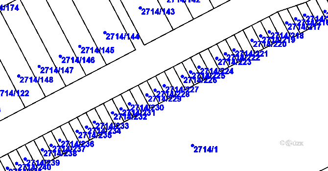Parcela st. 2714/227 v KÚ Mníšek pod Brdy, Katastrální mapa