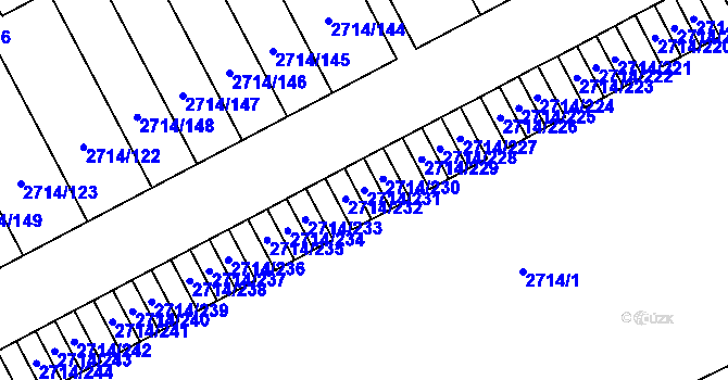 Parcela st. 2714/231 v KÚ Mníšek pod Brdy, Katastrální mapa