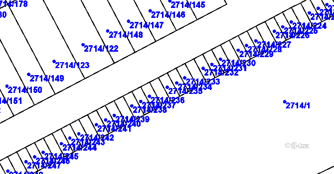 Parcela st. 2714/235 v KÚ Mníšek pod Brdy, Katastrální mapa