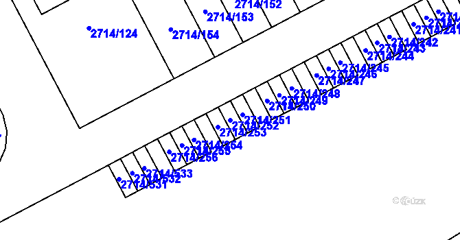Parcela st. 2714/252 v KÚ Mníšek pod Brdy, Katastrální mapa