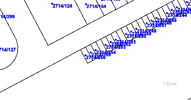 Parcela st. 2714/254 v KÚ Mníšek pod Brdy, Katastrální mapa