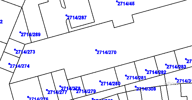 Parcela st. 2714/270 v KÚ Mníšek pod Brdy, Katastrální mapa