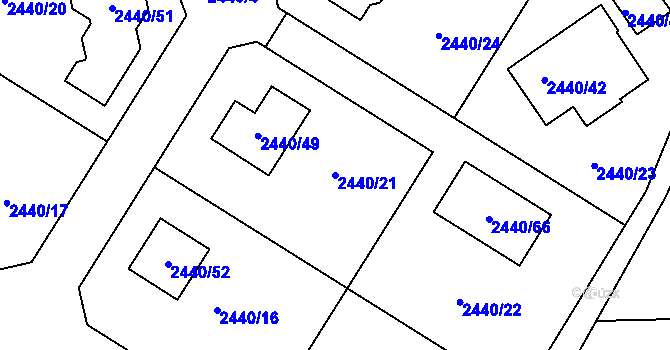 Parcela st. 2440/21 v KÚ Mníšek pod Brdy, Katastrální mapa
