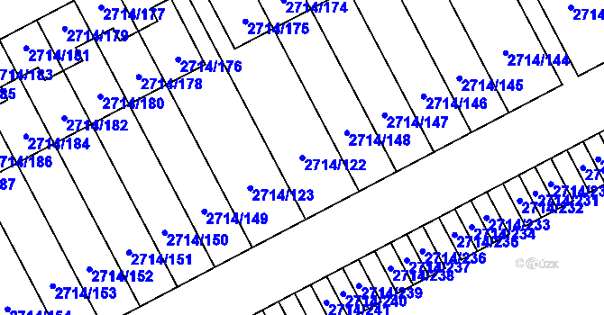 Parcela st. 2714/122 v KÚ Mníšek pod Brdy, Katastrální mapa